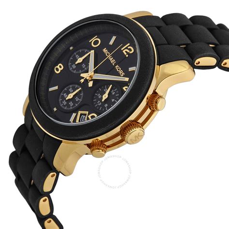 michael kors black sparkle face watch|Michael Kors black chronograph watch.